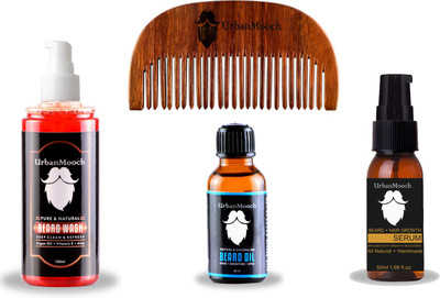 

UrbanMooch Men's Beard Grooming Kit for Healthier & Shiney Beard(Set of 4)