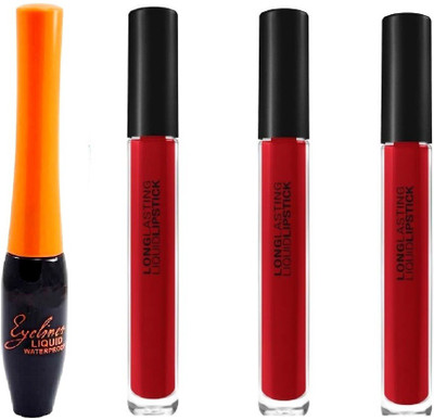 

Vedy Smudge Me Liquid Lipstick With dark and stylish Eyeliner(Set of 4)