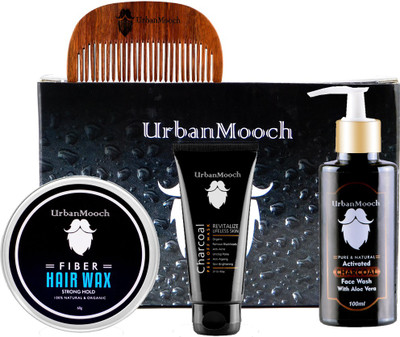 

UrbanMooch Men's Grooming Kit Gift Box with Hair Wax, Charcoal Peel Off Mask, Charcoal Face Wash & Shisham Wood Comb Set of 4pcs(Set of 4)