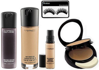 

brutus Eyelashes, Mac Matchmaster Foundation, Pro Longwear Concealer, Two Way Compact, Prep + Prime Moisture Infusion Face Serum(Set of 5)
