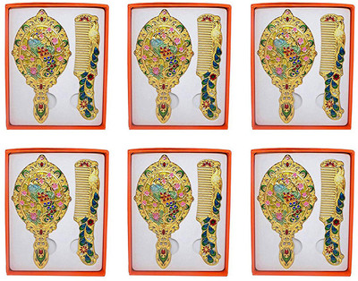 

Majik Diwali Return Gift for Collage Friends, School Friend, Sister and Relatives, Vanity Mirror with Comb, Set of 6, Pack of 1(Set of 6)
