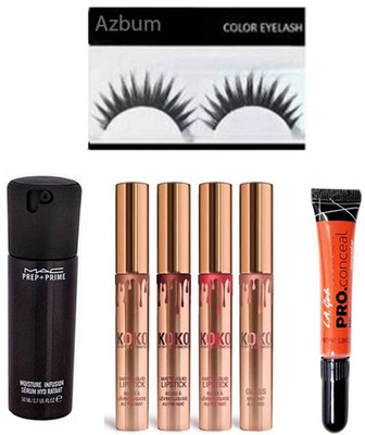 

azbum combo set of kylie eyelashes la concealer prep+prime serum(Set of 7)
