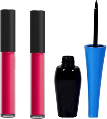 

Vedy Hot Hard Two pink lipstick with Black Eyeliner for lips(Set of 3)