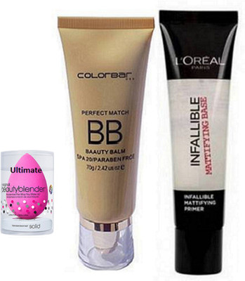 

Ultimate Sponge Puff,Colorbar B B Beauty BalmS PF 20 Foundation,L'oreal Primer(Set of 3)