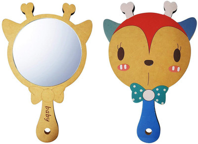 

EKAN Portable Wooden Makeup Mirror For Travel And Home Use For Women And Girls, 30 Grams, Pack Of 1