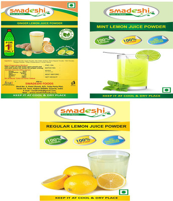 

smadeshi Ginger Lemon juice zip pack (100 grams) with free Mint Lemon juice zip pack (17 grams) 5pcs, Regular Lemon juice zip pack (17 grams) 5pcs(117 g, Pack of 3)
