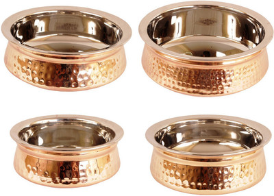 

IndianArtVilla Induction Bottom Cookware Set(Copper, 4 - Piece), Brown