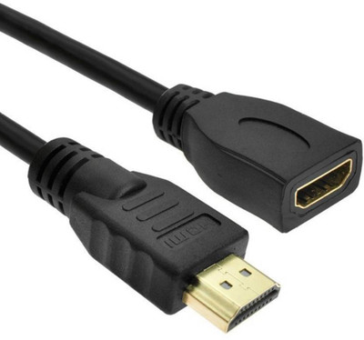 

PAC 0.5 meter hdmi male to female extension cable HDMI Cable(Compatible with computer, led, cromecast, Black)