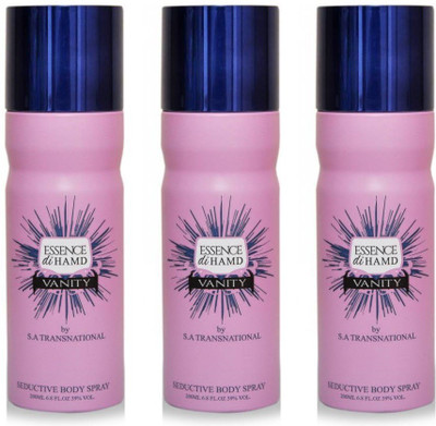

HAMD Essence di Vanity Pack of 3 Deodorant Spray - For Women(600 ml, Pack of 3)