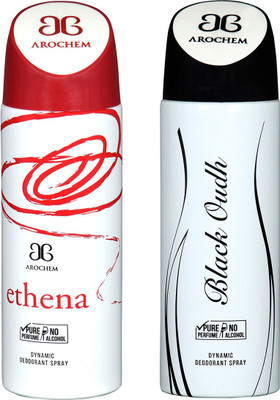 AROCHEM ETHENA & BLACK OUDH DYNAMIC DEODORANT BODY SPRAY BODY DEO SPRAY Body Spray - For Men & Women(400 ml, Pack of 2)
