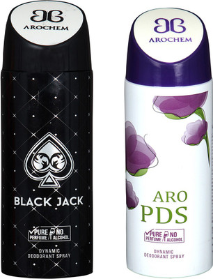 

AROCHEM BLACK JACK & ARO PDS DYNAMIC DEODORANT BODY SPRAY BODY DEO SPRAY Body Spray - For Men & Women(400 ml, Pack of 2)