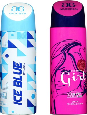 

AROCHEM ICE BLUE & GIRL DYNAMIC DEODORANT BODY SPRAY BODY DEO SPRAY Body Spray - For Men & Women(400 ml, Pack of 2)