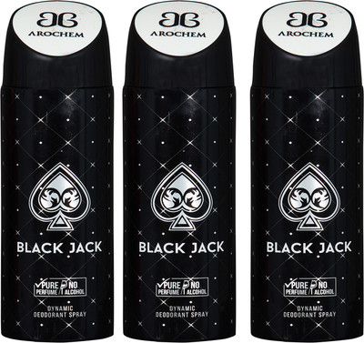 

Arochem BLACK JACK -3 COMBO DEO DYNAMIC DEODORANT BODY SPRAY - FOR MEN & WOMEN Body Spray - For Men & Women(600 ml, Pack of 3)