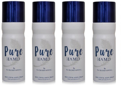 

HAMD PURE Pack of 4 Deodorant Spray - For Men & Women(800 ml, Pack of 4)