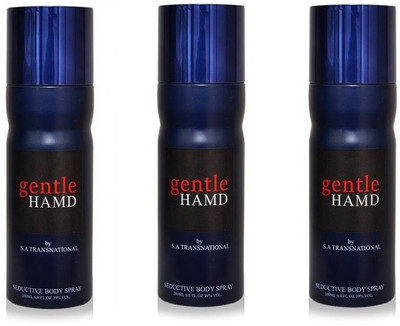 

HAMD GENTLE PACK OF 3 Deodorant Spray - For Men & Women(600 ml, Pack of 3)