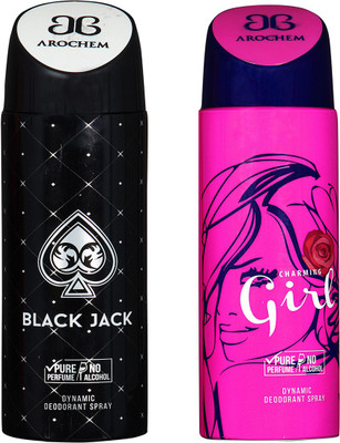 

AROCHEM BLACK JACK & GIRL DYNAMIC DEODORANT BODY SPRAY BODY DEO SPRAY Body Spray - For Men & Women(400 ml, Pack of 2)