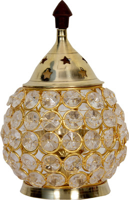 Aadarniy Matki Diya Diwali Special Brass, Crystal Table Diya Set(Height: 14 inch)