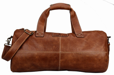 

FINELAER Women Full Grain Brown Leather Travel Duffel Bag Travel Duffel Bag(Brown)