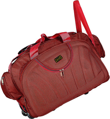 

alfisha (Expandable) Lightweight Waterproof Luggage Travel Duffel Bag with Roller wheels - Gala Red Duffel Strolley Bag (Red) Travel Duffel Bag(Red)