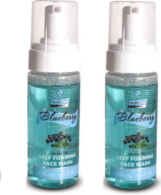 

BioBeauty Blueberry Mint Self foaming ( Glowing and Soft Skin ) Combo of 2 Face Wash(300 ml)