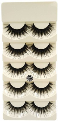 

CGT 5 Pairs Long Black False Eyelashes with Glue Fake Eyelash For Beauty Makeup Tools(Pack of 1)