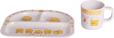 

Offspring 3 Section Cuckoo Design Plate and Mug Set - Melamine(White, Yellow)