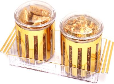 

Ghasitaram Gifts Healthy Hampers-Revlone Set of 2 Granula Bites, Roasted Namkeen Air Tight Containers Combo(4)
