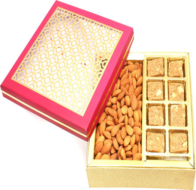 

Ghasitaram Gifts Healthy Hampers-Carving Box with Granula Bites and Almonds Combo(3)