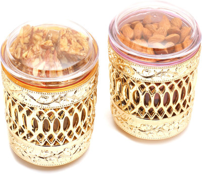 

Ghasitaram Gifts Mehwish Set of 2 Almonds, Roasted Almond Bites Air Tight Containers Combo(4)