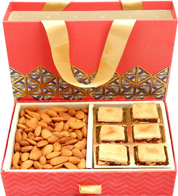 

Ghasitaram Gifts 2 Part Almonds and Baked Anjeer Bites Bag Box Combo(3)