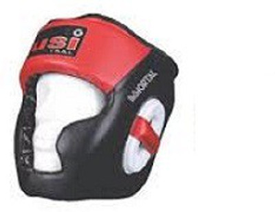 

USI Immortal Leather Full Face In Black Red Ideal For Boys/  Boxing Head Guard(, Black, Red