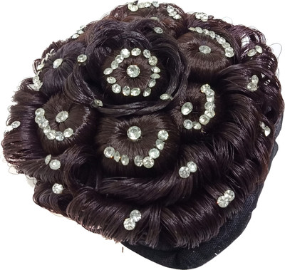 

INAAYA Hair Juda Bun, Diamond Hair Juda, Hair Extension For Women And Girls Bun(Black)