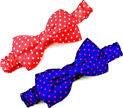

Fairytale Polka Dot Bow Head Band Hair Band For Kids And Girls.Age 1 To 8. Bow Size 13 cm .Set Of 2 pcs Head Band, Hair Band(Blue, Red)