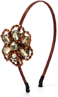 

Little Hip Boutique Flower Crystal Beads Hair Band - Copper Hair Band(Brown)