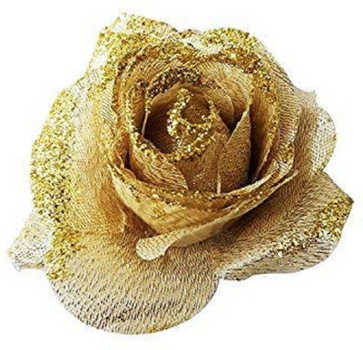

EKAN Stylish Flower Hair Clip For Wedding, Glitter Clips For Girls Hair Clip(Gold)
