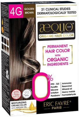 

Aequo Organic Women 4G Golden Brown Hair Colour-175ml- Derma Certified Hair Color(Golden Brown)