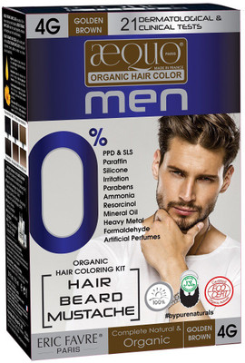

Aequo Organic Men 4G Golden Brown Hair Colour-170ml- Derma Certified Hair Color(Golden Brown)