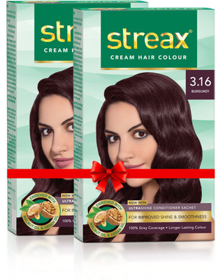 

Streax Cream Hair Colour-Pack of 2 Hair Color(Burgundy No-3.16)