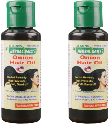 M SONS Herbal daily Onion Hair Oil - Anti Hair Fall, Anti Dandruff Oil Hair Oil(200 ml)