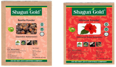 

Shagun gold 100% Pure Natural Reetha & Hibiscus powder 200g for hair growth & hair coloring(200 g)