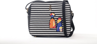 

Global Desi Sling Bag(Black, White)