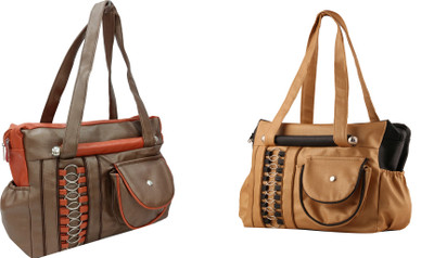 

Lifestyle Fashion Shoulder Bag(Gold, Brown), Brown;gold