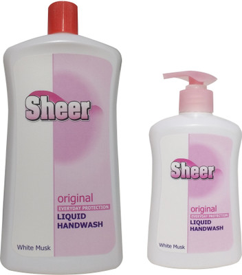 

SHEER Hand Wash Refill Pack White Musk (700ml + 200ml Pump Dispensar Extra)(900 ml, Bottle, Pack of 2)