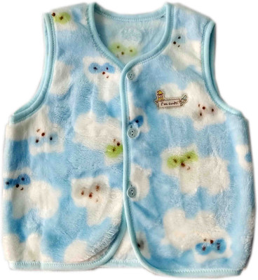 

Squnibee Sleeveless Printed Baby Boys & Baby Girls Jacket, Blue