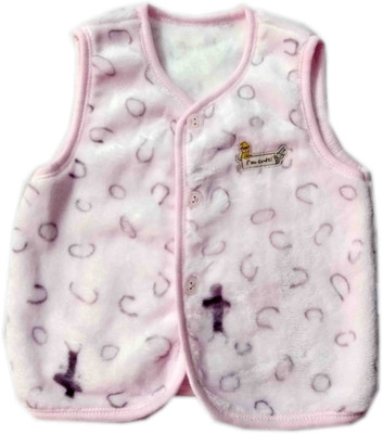 

Squnibee Sleeveless Printed Baby Boys & Baby Girls Jacket, Pink