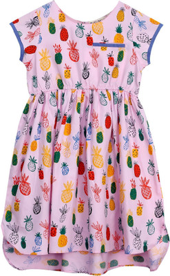 

Bella Moda Girls Midi/Knee Length Casual Dress(Pink, Cap Sleeve