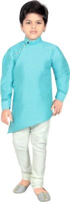 AHHAAAA Boys Casual Kurta and Pyjama Set(Light Blue Pack of 1)