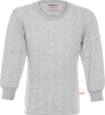 

Vimal Jonney Top For Boys(Silver, Pack of 1, Light grey