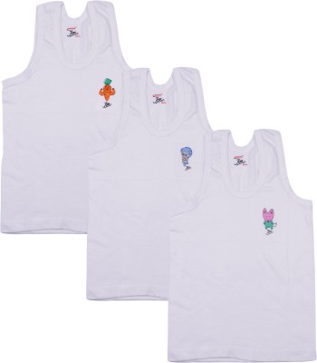 Rupa Jon Kids Vest For Boys Cotton Blend(White, Pack of 5)