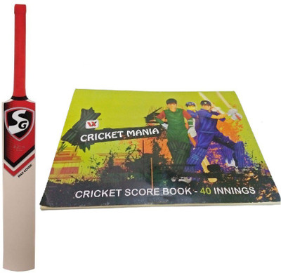 

SG Cricket Bat + One cricket Score Book 40 innings - Cricket Kit